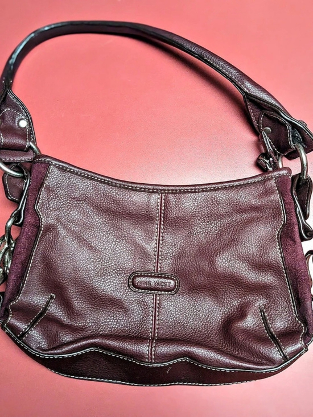 Nine West Burgundy Hobo Shoulder Bag